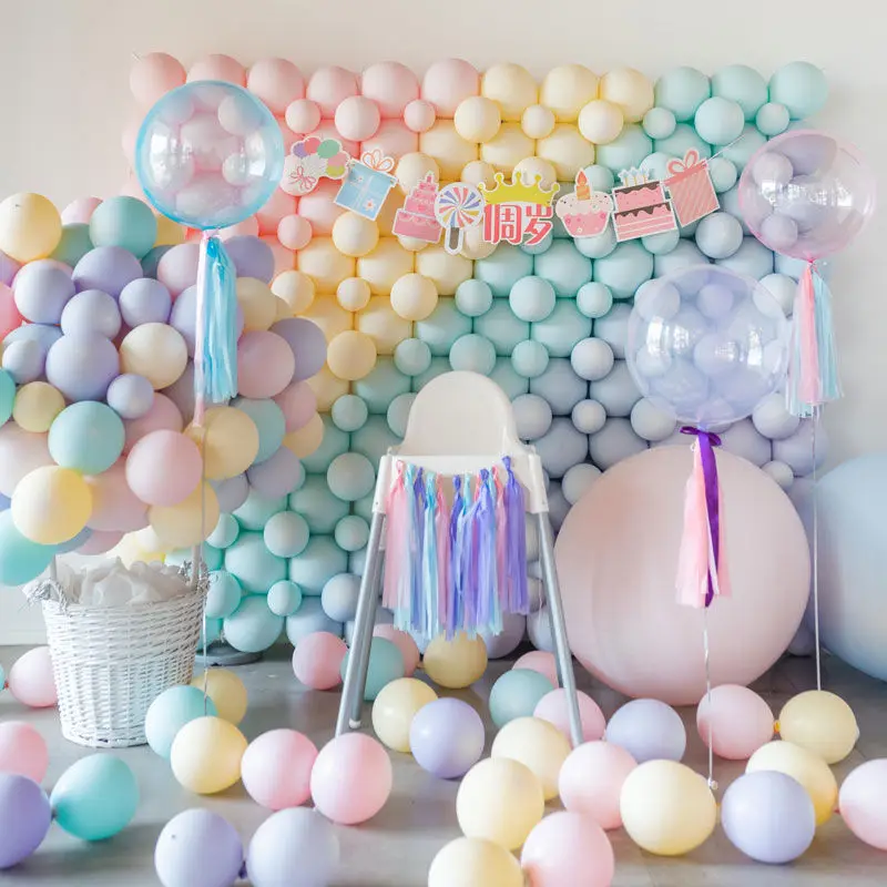 

100pcs Macarons Latex Balloons Wedding Decoration 1st Birthday Party Balloons Pastel Candy Balloon Baby Shower Decor Air Globos