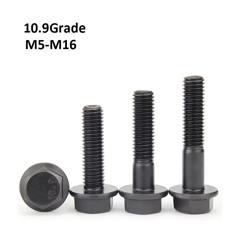 

Grade 10.9 Carbon Steel Hex Head Flange Screws Hexagon Flanged Bolts Full/Partial Thread GB5789 M5 M6 M8 M10 M12 M14 M16