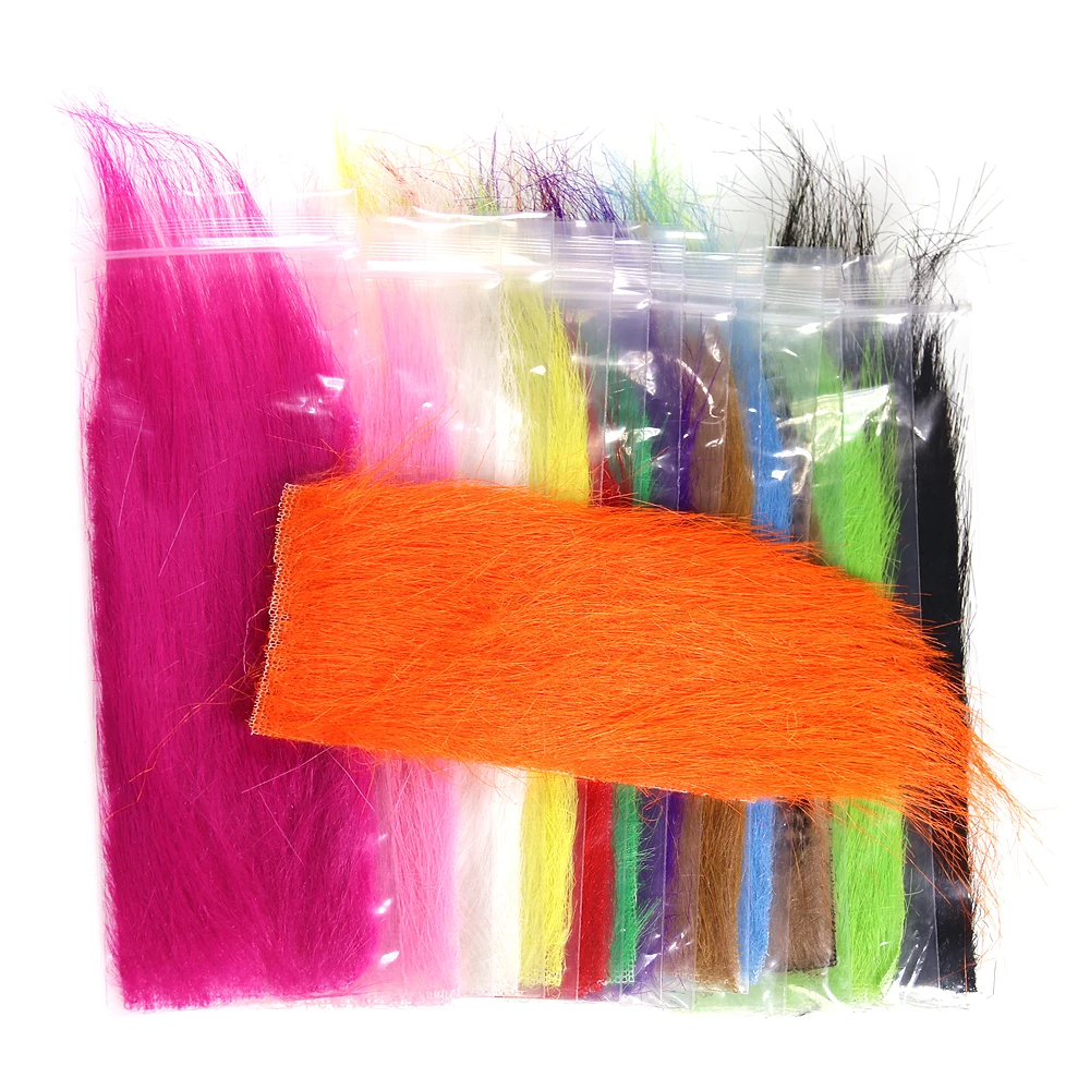 

ICERIO 1 Bag 6X 12CM Multicolor Fly Tying Furabou Grizzly Color Craft Fur Fiber for Streamer Tail Wing Material