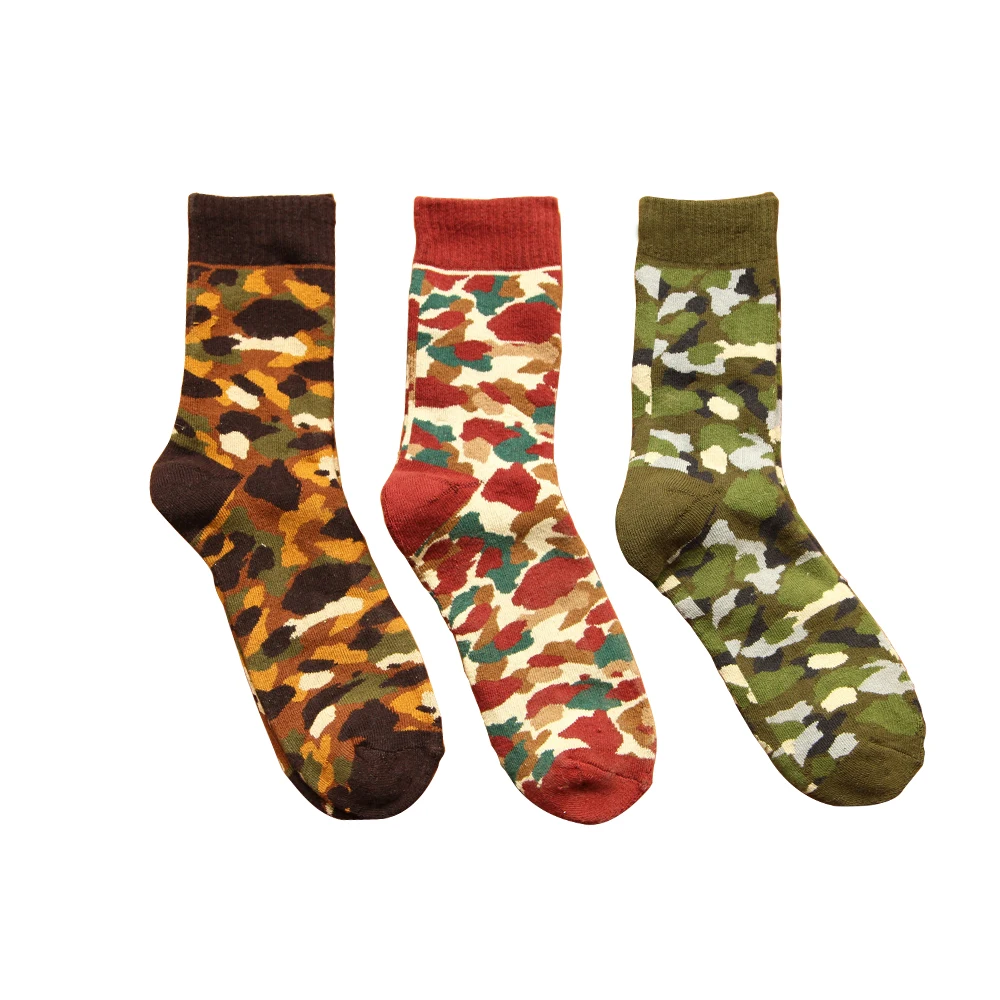 Salina Men\'s Socks Winter and Spring Short Tube New Year Thickened Army Camouflage Socks Casual Sports Comfortable Fashion