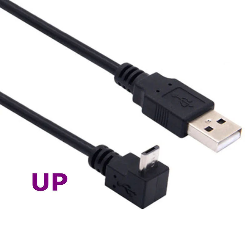 90 Degree Micro USB 2.0 Elbow Data Cable for Huawei Samsung Mobile Phone MP3 MP4 Power Bank Car Data Cable 25cm 50cm 1m 3m 5m