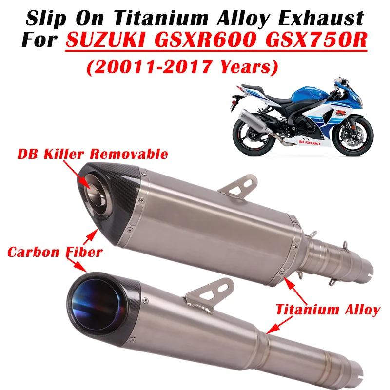 

For SUZUKI GSXR600 GSX750R GSXR 600 750R 2011 - 2022 Titanium Alloy Exhaust Motorcycle Escape Modified Muffler Middle Link Pipe