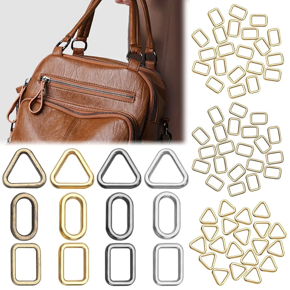 20Pcs Newest 4mm Doll Bag Buckle Mini Ultra-small Square/Triangle Buttons Tri-glide Luggage Hardware Diy Dolls Bag Accessories