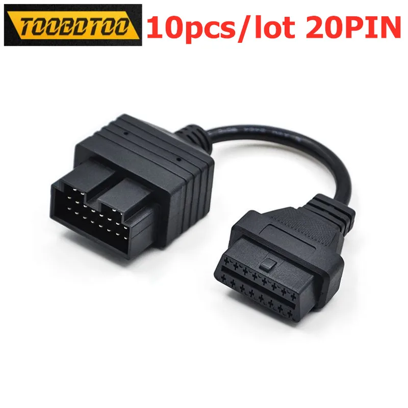 

10pcs/lot 20PIN For KIA Diagnostic interface Best Wire Cable OBD1 to OBD2 Cable For KIA 20PIN to 16 PIN OBD OBD2 Female