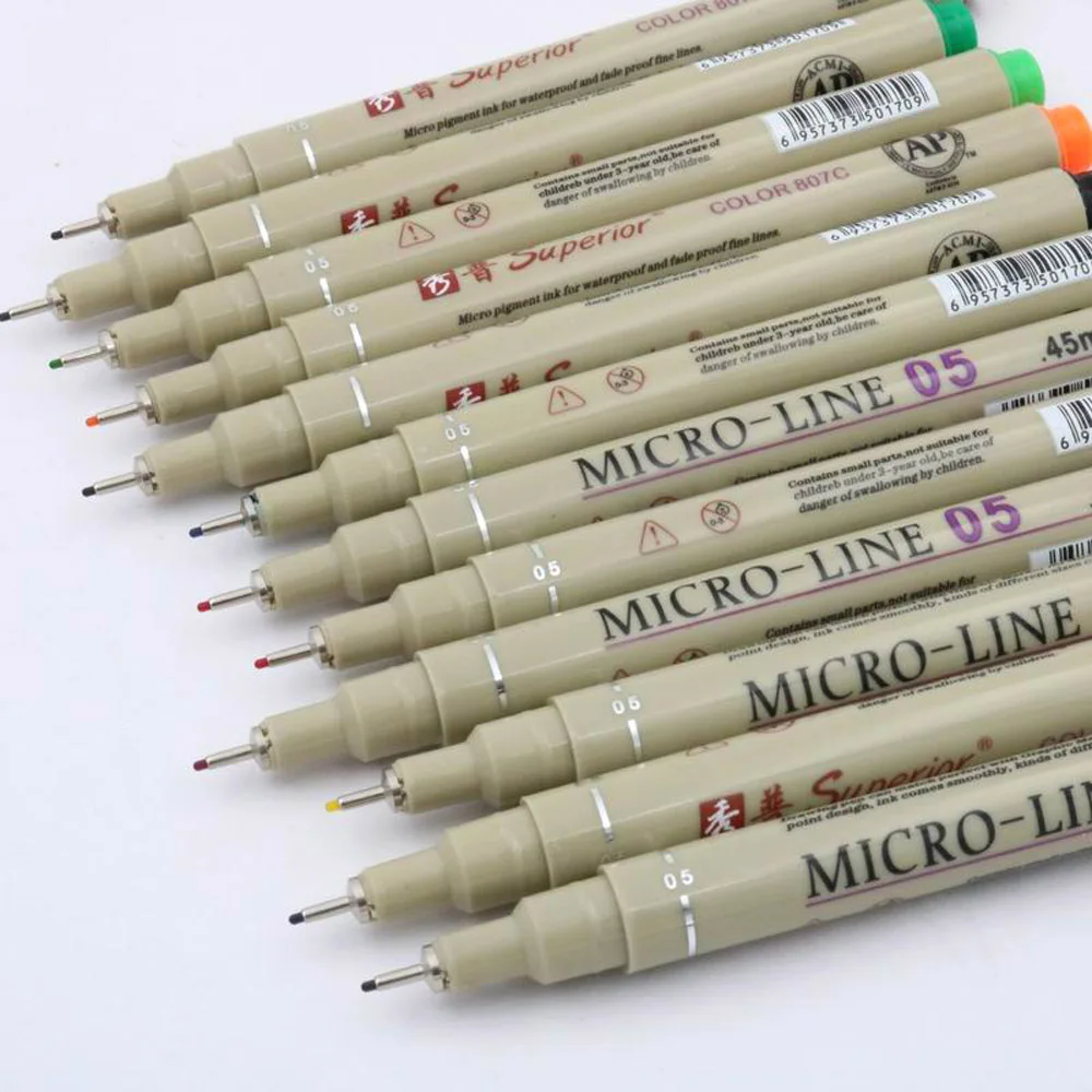 1pc colors Drawing Art marker pen design sketch micron fine point pen 0.5mm fineliner Drawing Painting Stationery Supplies