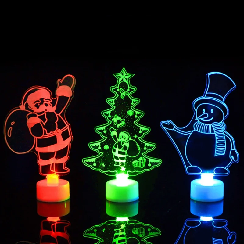 1pc Christmas Ornaments Colorful LED Decorative Lights New Year Xmas Tree Decorations Party Supplies Christmas Night Lights Gift