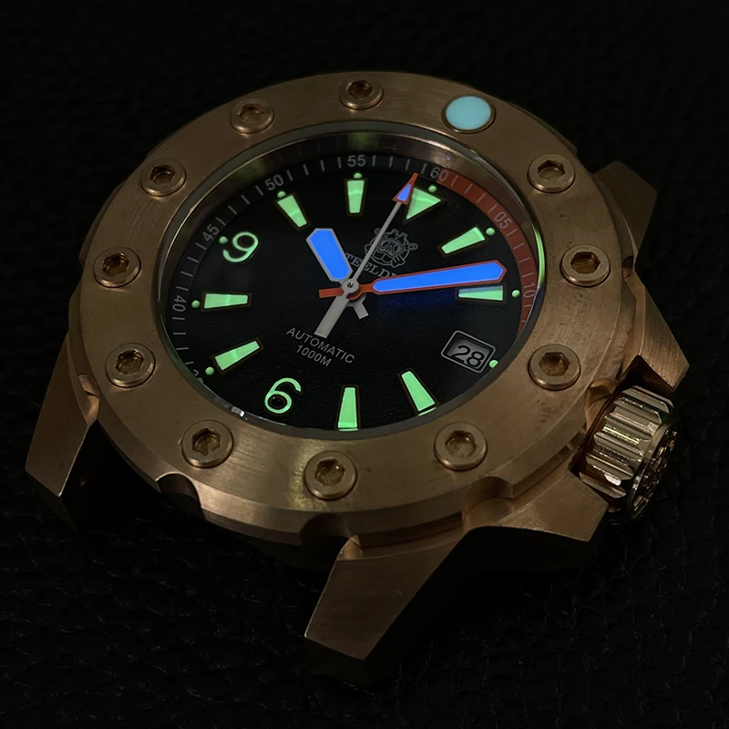 STEELDIVE Diver Watch For Men,Mens Automatic Watches Bronze Mechanical Wristwatches 1000m Waterproof BGW9 Luminous Sapphire NH35