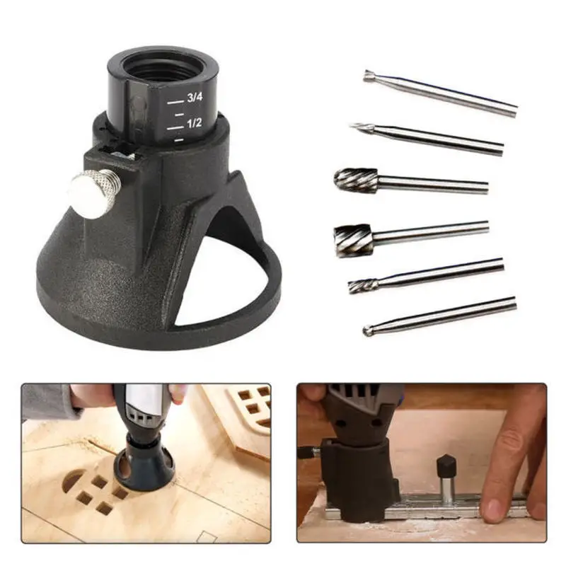 Localizzatore per la lavorazione del legno con Set di punte per trapano per Router di Routing supporto per smerigliatrice elettrica in metallo duro per incisione rotante per utensile rotante Dremel