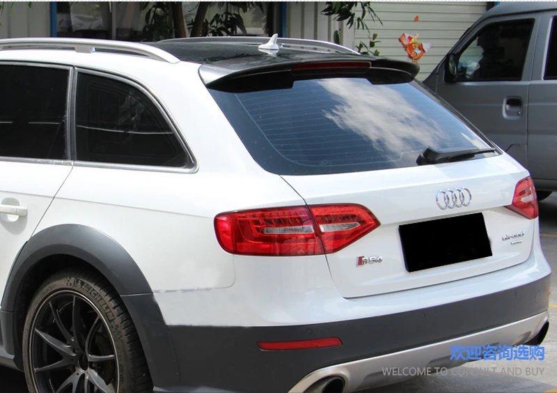 PU Material Unpainted Rear Trunk Tail Spoiler Wing Fit For Audi RS4 B8 Hatchback Travel Edition 2012 - 2015