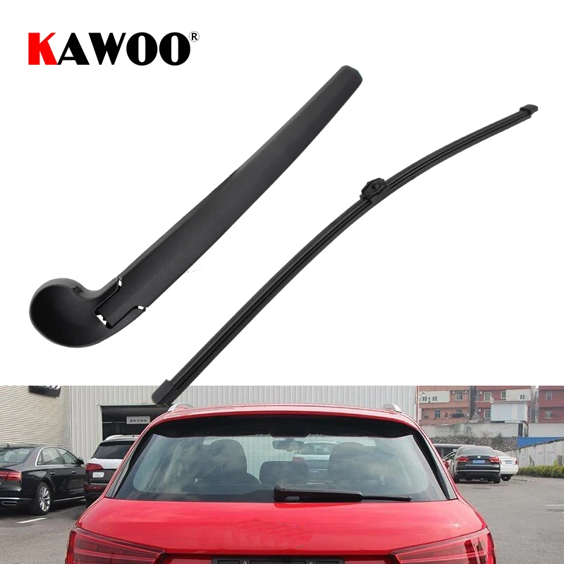 KAWOO Car Rear Wiper Blades Back Window Wipers Arm For AUDI Q3 Hatchback 2011 2012 2013 2014 2015 2016 Auto Windscreen Blades