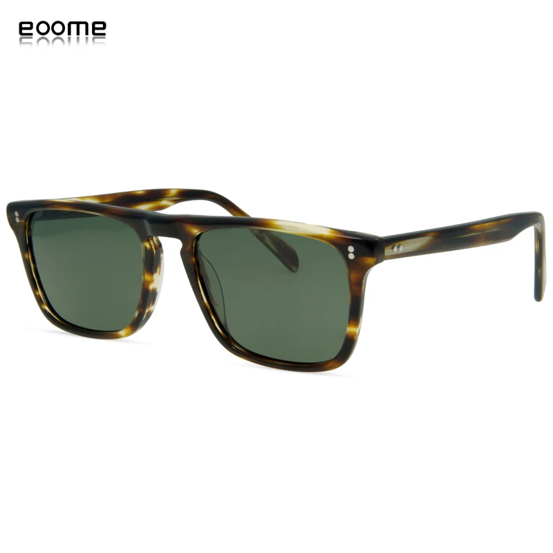 Eoome Men Summer Driving Polarized Lens UV Protection Vintage Square Shape Acetate High Qaulity Korea Style Sunglass 9547