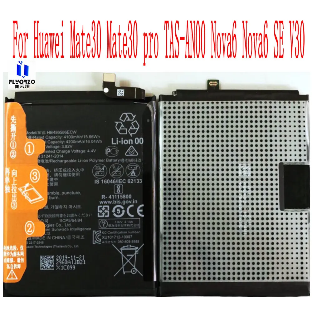 

New HB486586ECW Battery for Huawei Mobile Phone ,Mate30, Mate30 Pro, TAS-AN00, Nova6, Nova6 SE, V30