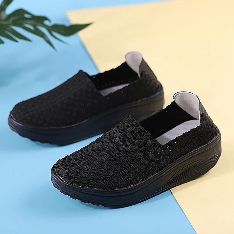 STRONGSHEN New Women Shoes Summer Casual Shoes Flats Breathe Female Shoes Walking Shoes Slip-On Lady Loafers Handmade Shoes
