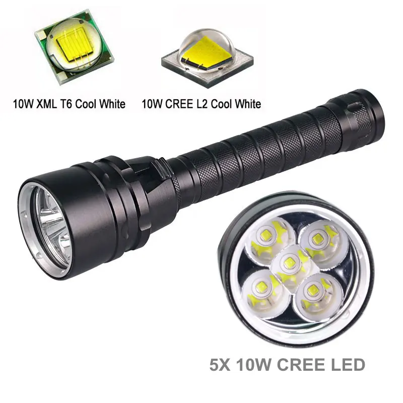 TMWT 10W XML-T6 Super Bright 5 Led 3LED Diving Flashlights Torch 100M Underwater Waterproof Tactical Diving-lights Lantern lamp