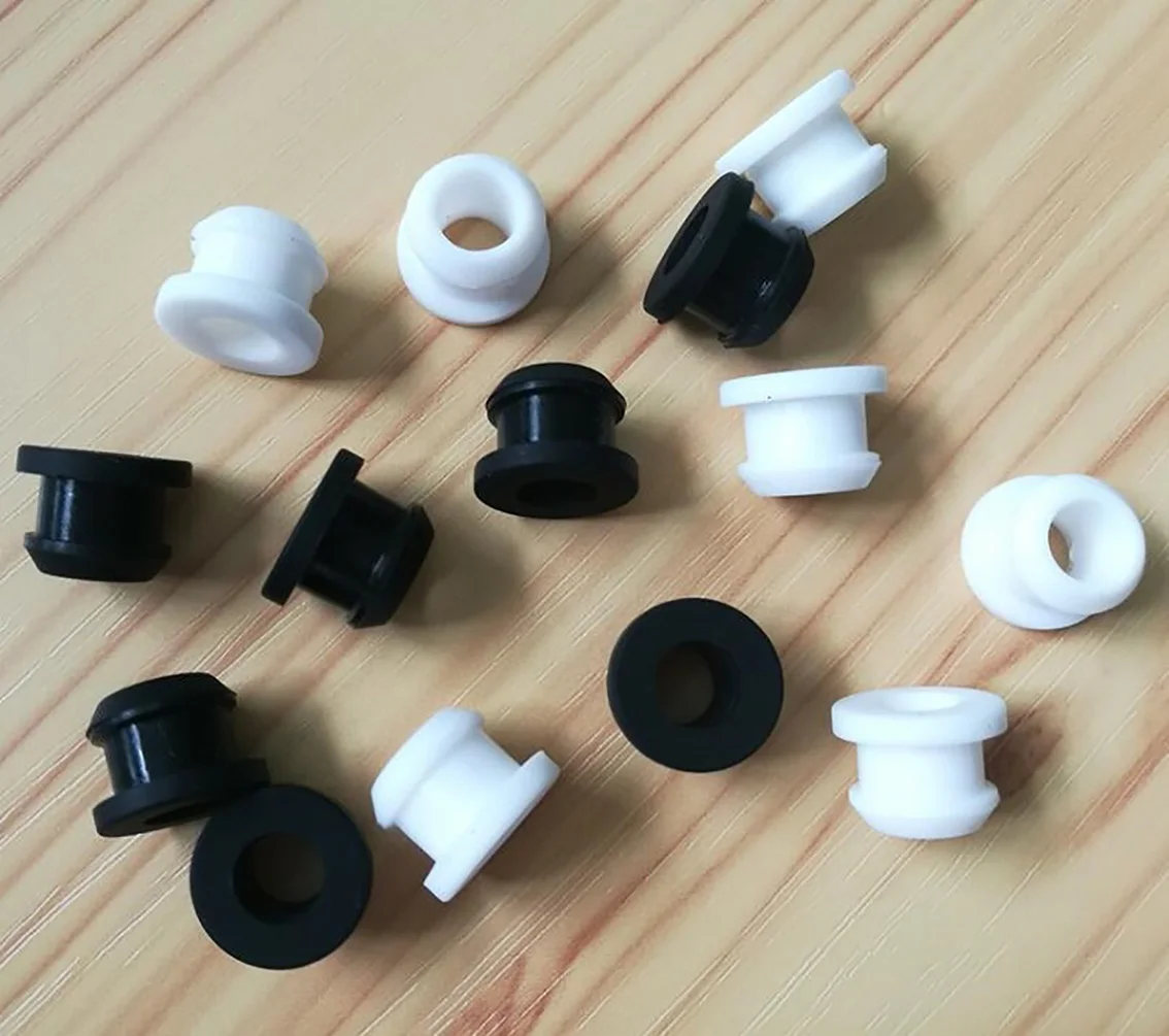 4.5mm-50.6mm Silicone Rubber Snap-on Grommet Hole Plugs End Caps Bung Wire Cable Protect Bush Black/White/Transparent/Gray