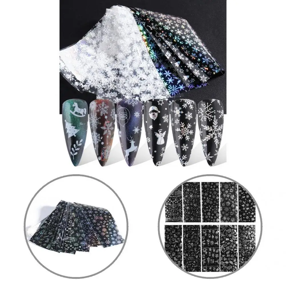 

Removable 10Pcs Eco-friendly New Year 2D Nail Art Sticker Creative Nail Art Stickers Decorative for Party