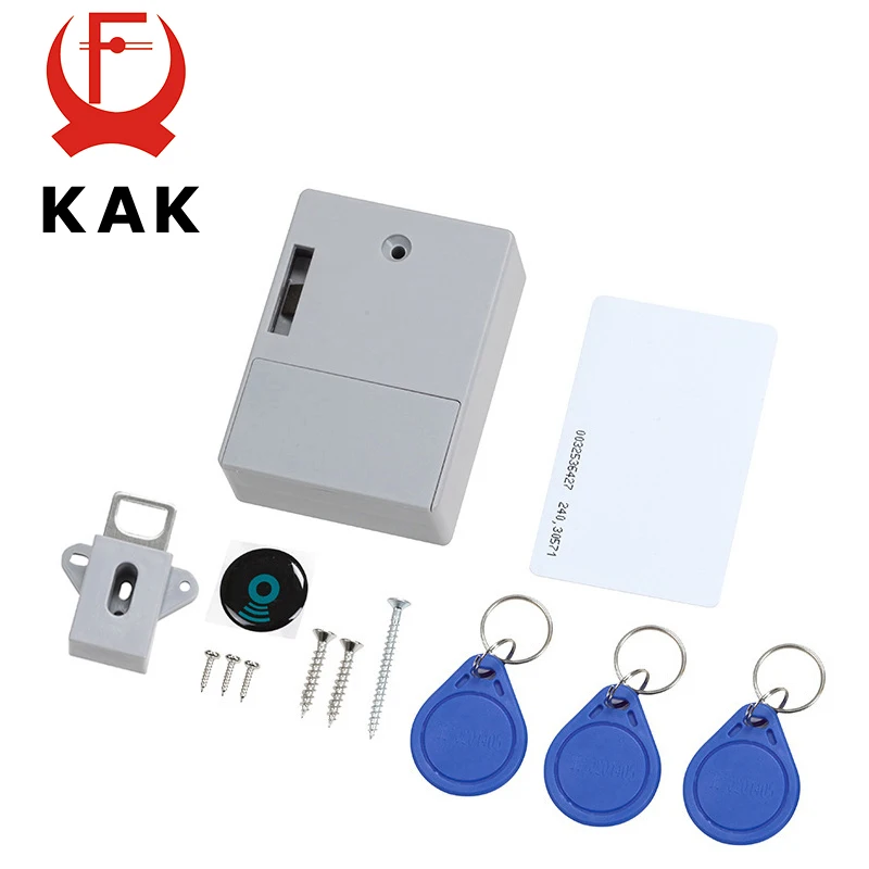 KAK Sensor Lock EMID IC Card Sensor Digital Drawer Card Lock DIY Intelligent Electronic Invisible Hidden Cabinet Lock Hardware