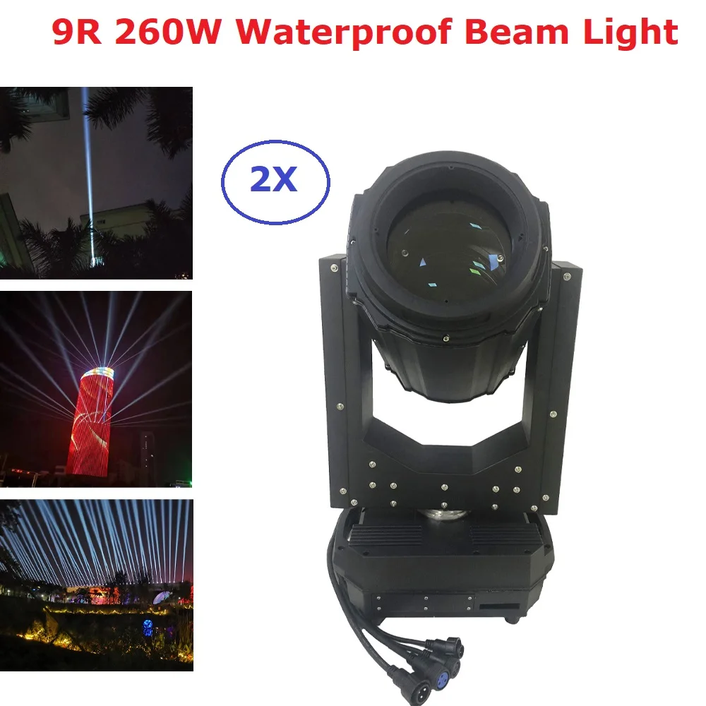 2Pcs Lyre Waterproof Beam Moving Head Light 260W 9R Beam Spot Stage Light Professional Dj Bar Party Light Concert Wedding Light