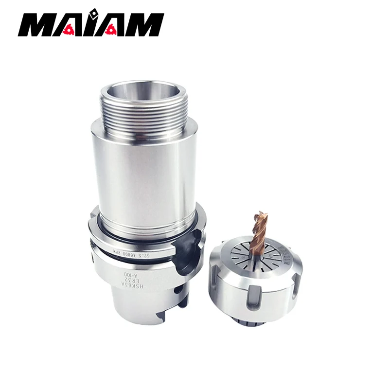 Hsk63a er16 er20 er25 er32 precisão 0.001mm velocidade de balanceamento g2.5 40000rpm suporte de ferramenta cnc de alta velocidade hsk 63a er mandril de fresagem