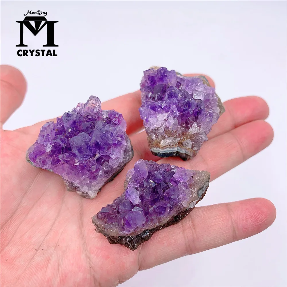 Natural Raw Amethyst Quartz Purple Crystal Cluster Healing Stones Specimen Home Decoration Crafts Decoration Ornament