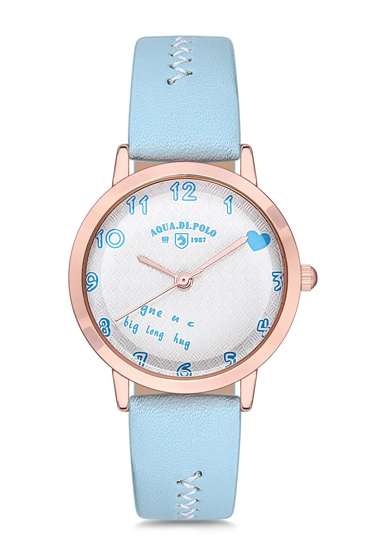 2021 Women's Luxury Top Brand Excellent Quality and Fashion Aqua di Polo 1987 Blue Leather Quartz Wristwatches Clock APWA030403