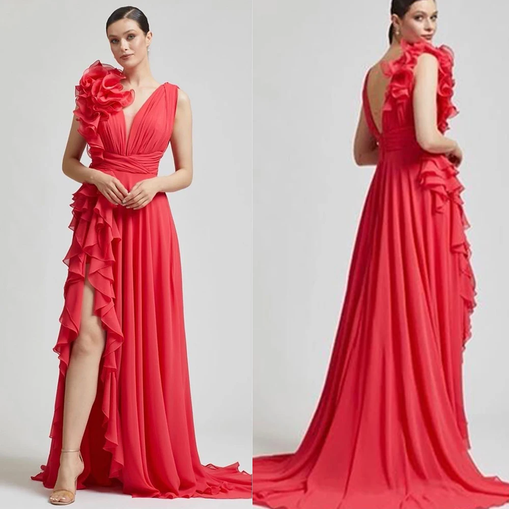 

Graceful Sleeveless Floor Length Nightgowns Robes Multilayered Ruffles Dress Custom Made Evening Dress