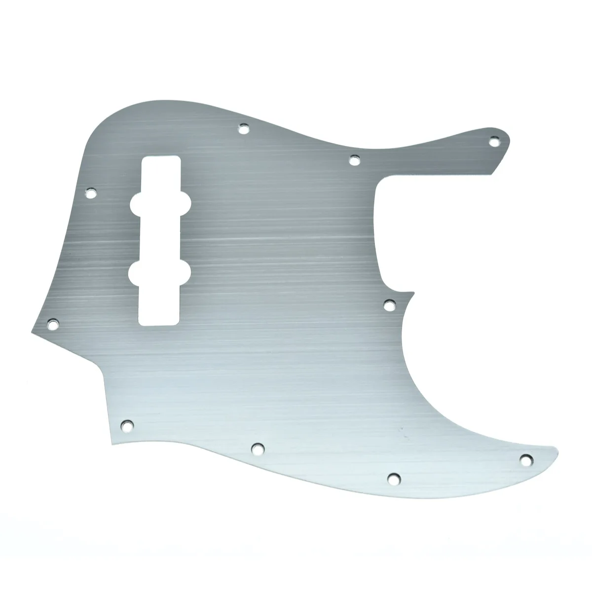 KAISH 10-Hole Metal Anodized Aluminium Jazz J Bass Modern Style Pickguard Fits American Fender Jazz Bass Silver