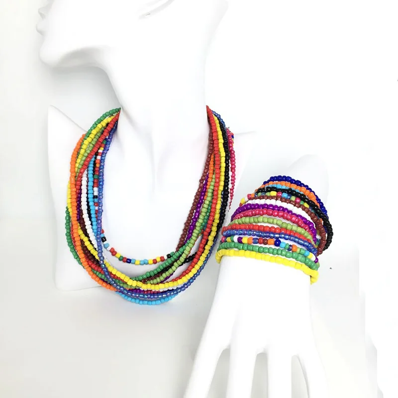 Colorful Rice Beads Bracelet Set Summer Beach Friendship filament Bracelets Handmade Boho Jewelry Gift For Friend Bracelet
