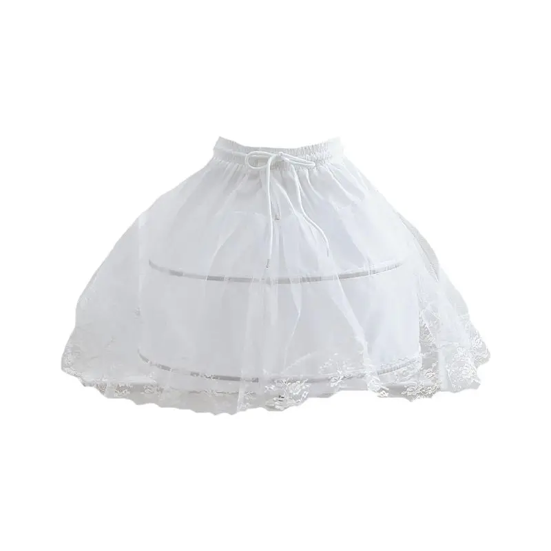 Girls Crinoline Petticoat Hoop Boned UnderElasticated Strap Adjustable Pettiskirt Girls Cosplay Daily Skirt