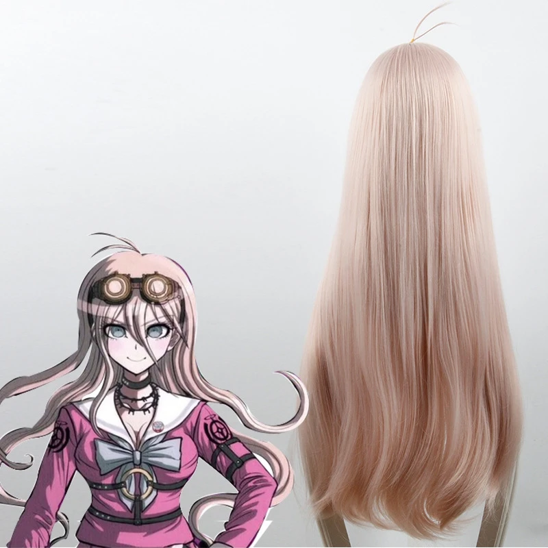 Danganronpa V3: Killing Harmony Iruma Miu Wig 80cm Long Straight Cosplay Wig for Anime Costume Party Wig Game Halloween