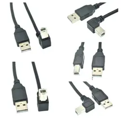 USB Cable High Speed 2.0 A To B Male 90 Degree Right Angle Cable For Canon Brother Samsung Hp Epson Printer Cord 5feet 1.5m 3M