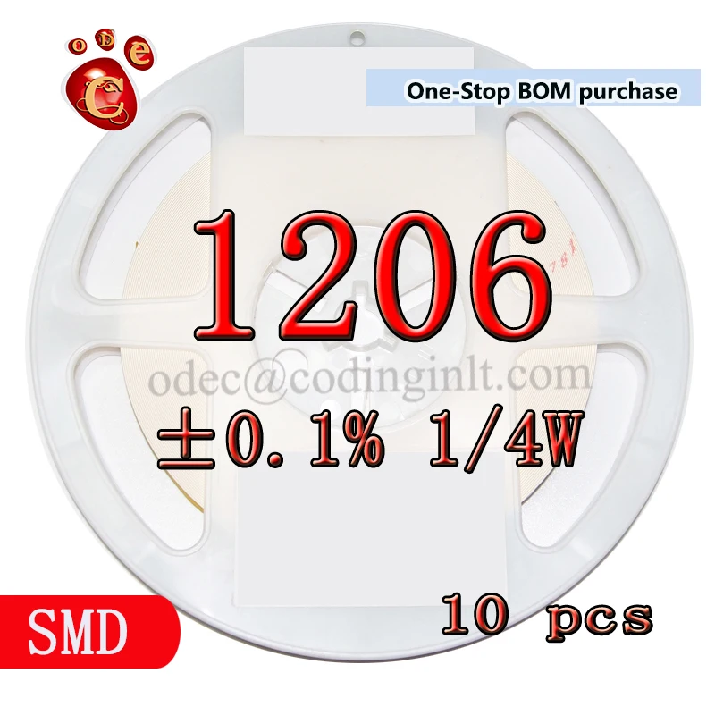 

SMD 1206 10KΩ ±0.1% 1/4W High precision film resistors 10PCS/LOT