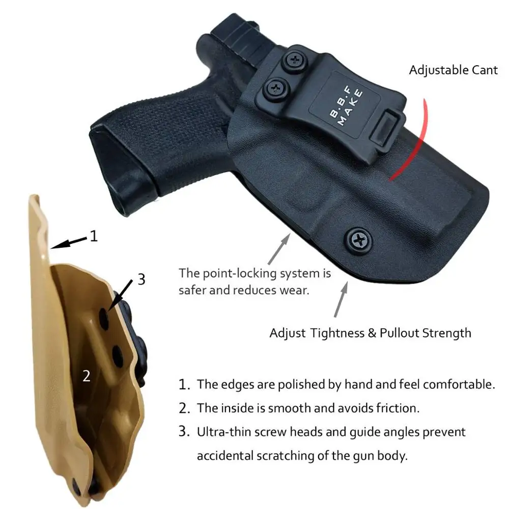 B.B.F Make IWB KYDEX Holster Fit Glock 43 43X Gun Holster Inside Concealed Carry Holsters Gun Coldre Pistol Case Accessories Bag