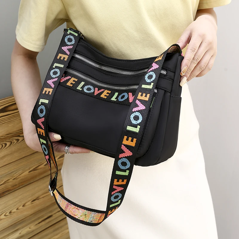 Frauen Umhängetasche Wasserdichte Nylon Oxford Schulter Messenger Taschen Casual Große Kapazität Handtasche Damen Reise Einkaufstasche – Detail 9