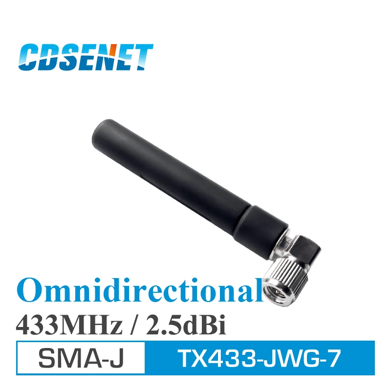 Imagem -03 - Antenas Omnidirecionais da Frequência Ultraelevada dos Peças Tx433-jwg7 2.5dbi 433 Mhz Sma Macho 433 Mhz Omni Impulsionador Direcional do Sinal da Antena Cdsenet 10