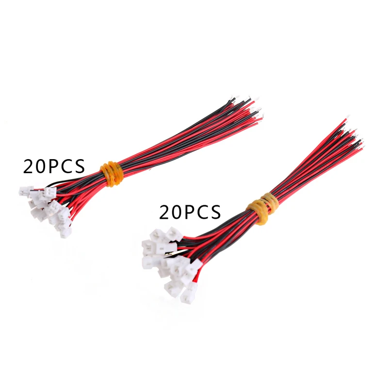 20 Pairs Micro JST PH 1.25 2 PIN Male Female Plug Connector With Wire Cables 100mm For RC Drone Car Boat DIY Part