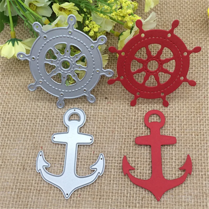 Sailing Anchor ship Metal stencil mold Cutting Dies decoration scrapbook die cuts Album Paper Craft Embossing DIY Card Crafts