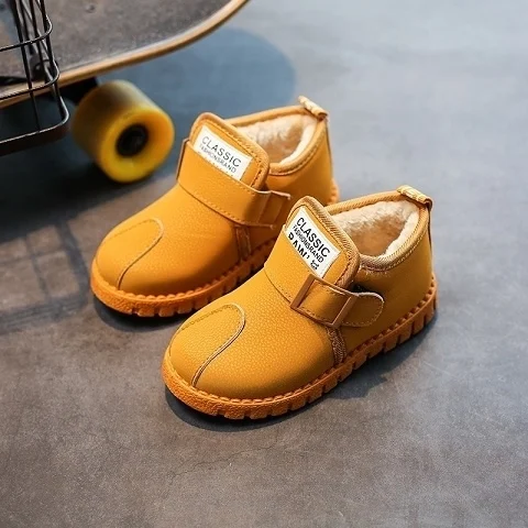 Winter Children's Indoor Non-slip Home Cartoon Shoes Snow Boots Boy and Girls Warm Pack with Cotton Shoes Breathable Baby Boots