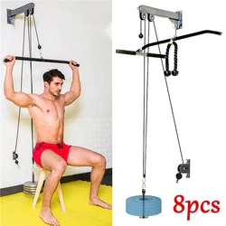 DIY Fitness Pulley Cable Machine Attachment System, Biceps, Triceps Rope, Strength Train, Home Gym, Pull Down Workout Equipment