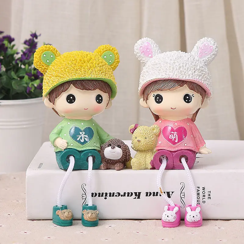 Home Decoration Accessories Resin Hanging Feet Dolls Living Room Small Ornaments Crafts Cute Creative Room Bedroom Furnishings