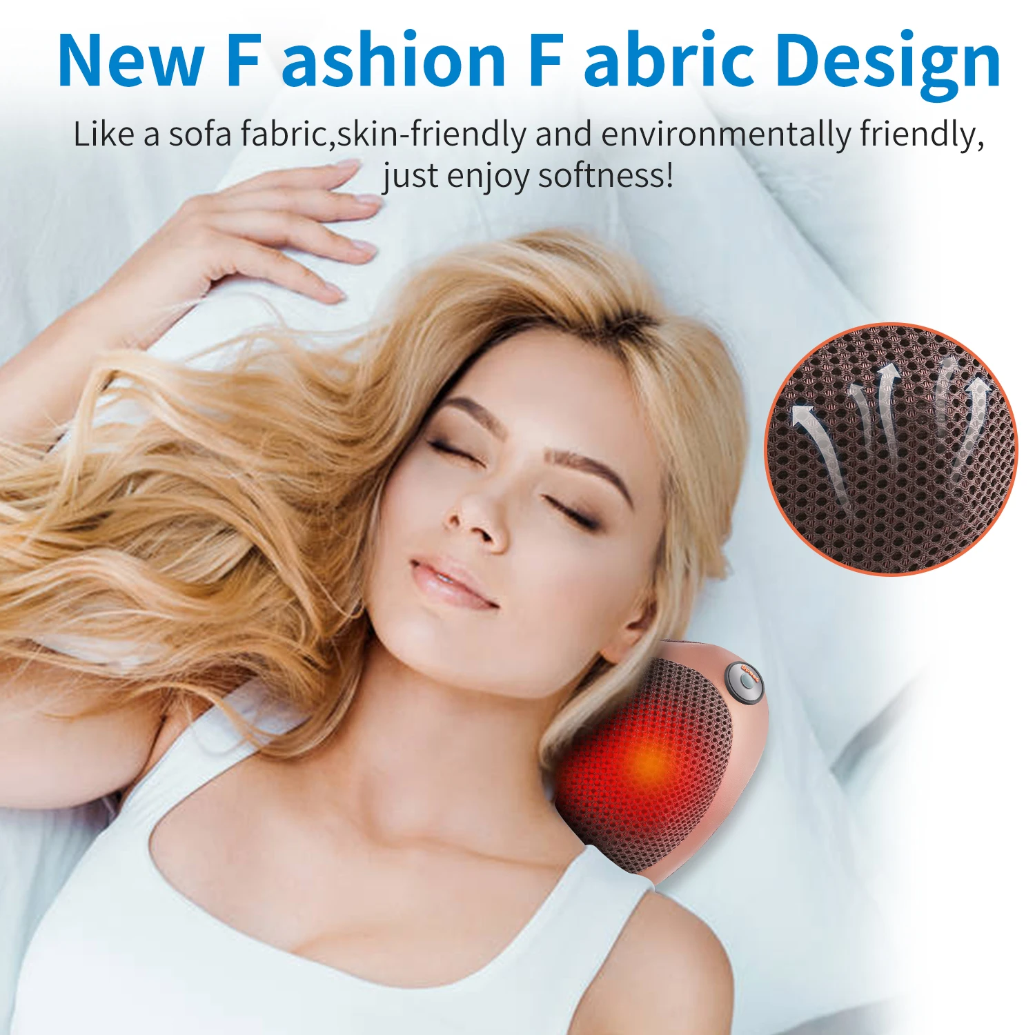 Massage Pillow for Head Relax Electric Shoulder Back Shiatsu Neck Massage,3 speed