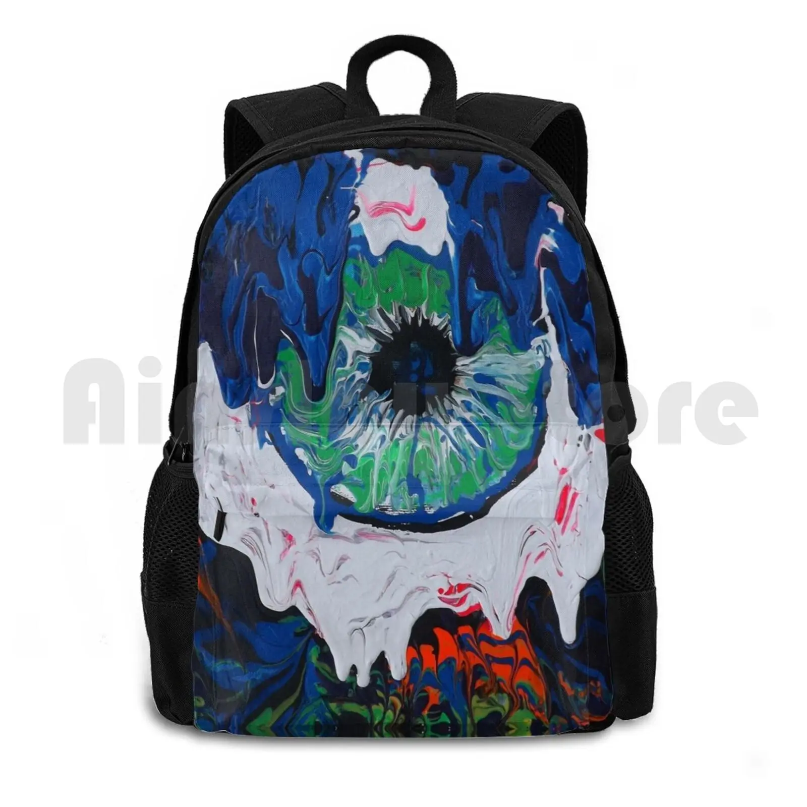 Eye Ball Outdoor Hiking Backpack Waterproof Camping Travel Eyeball Eye Dripping Psychedelic Trippy Cool Colorful Interesting