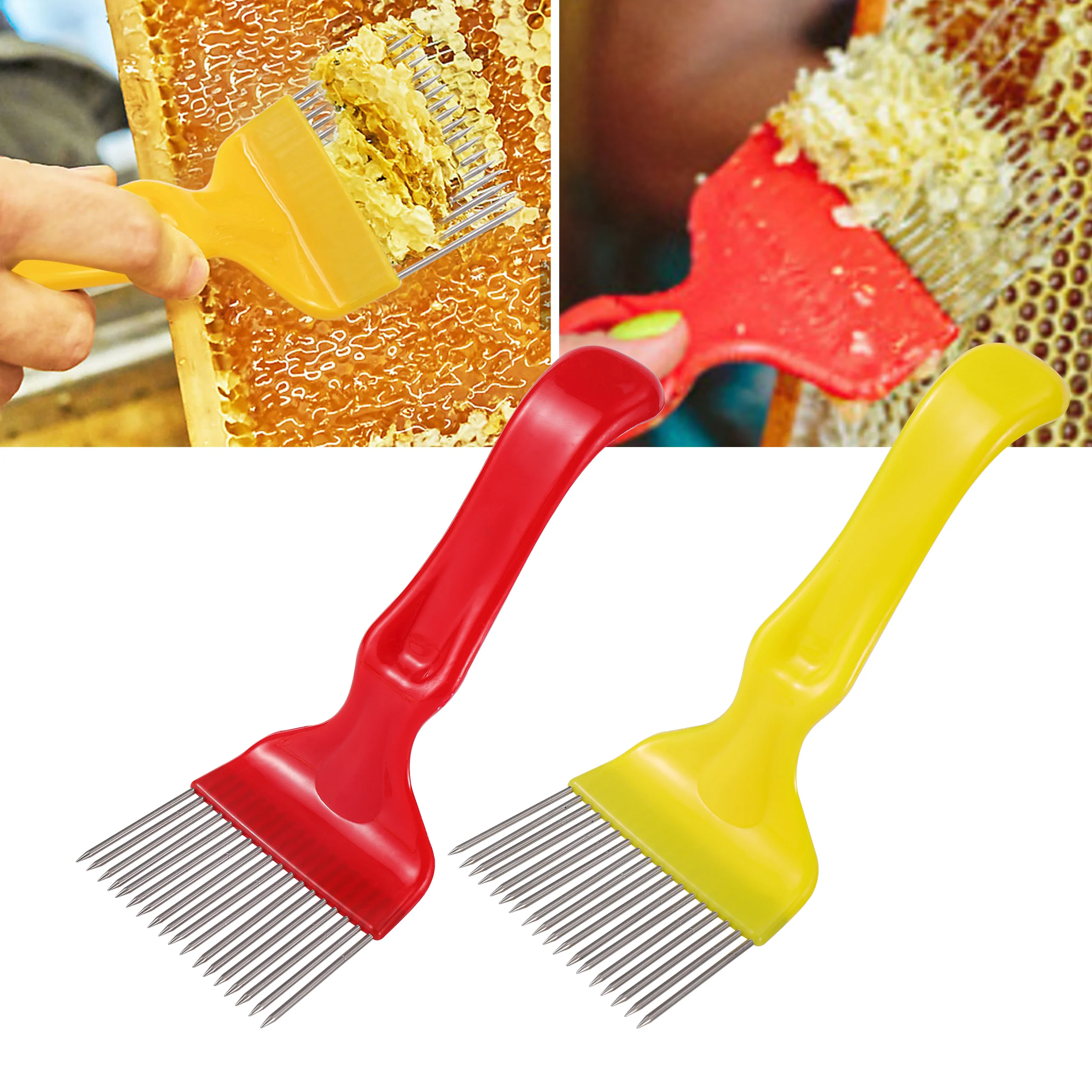 

18 Pin Stainless Steel Tines Comb Fork Cut Honey Straight Needle Uncapping Fork Honey Sparse Rake Shovel Bee Beekeeping Tool