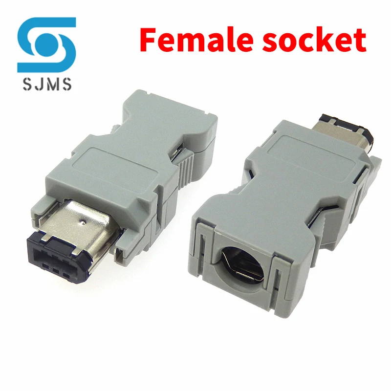 1 pcs Male / Female Servo Motor Encoder Connector 55100-0670 IEEE 1394 6 Pin for Yaskawa for Panasonic Servo Motor Encoder SM-6E