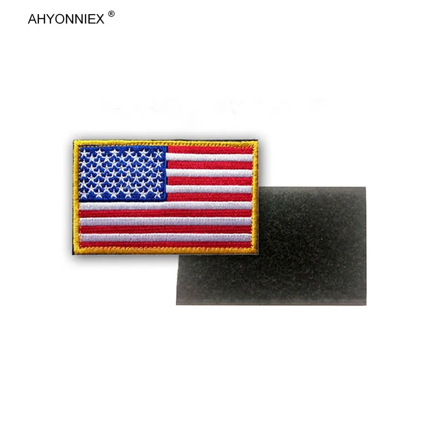 AHYONNIEX 1PC 3D USA Canada Brazil Mexico Chile North And South America Country Flag Patches Armband Backpack Sticker Cloth DIY