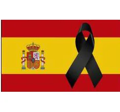 Xiangying Hanging 90x150cm Condolences Silence For Victims Spain Flag For Decoration