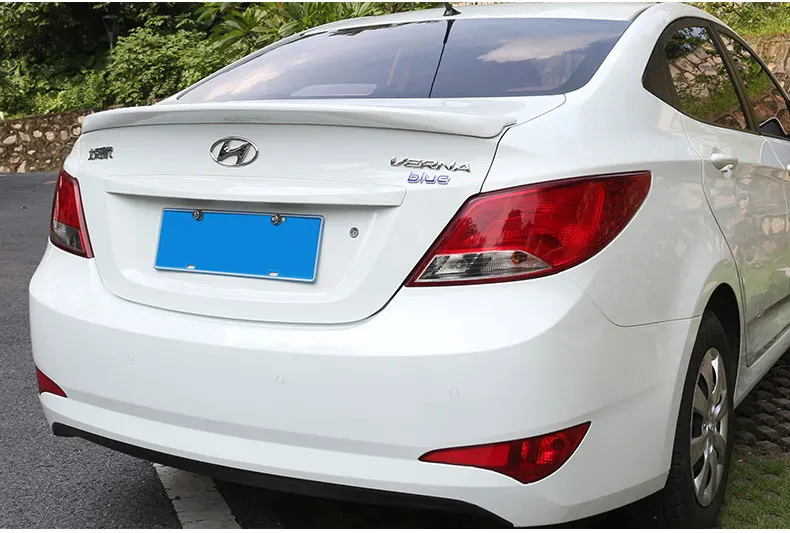 For Hyundai Verna Accent Spoiler 2011 2012 2013 2014 2015 Car Tail Wing Decoration ABS Plastic Unpainted Rear Trunk Spoiler