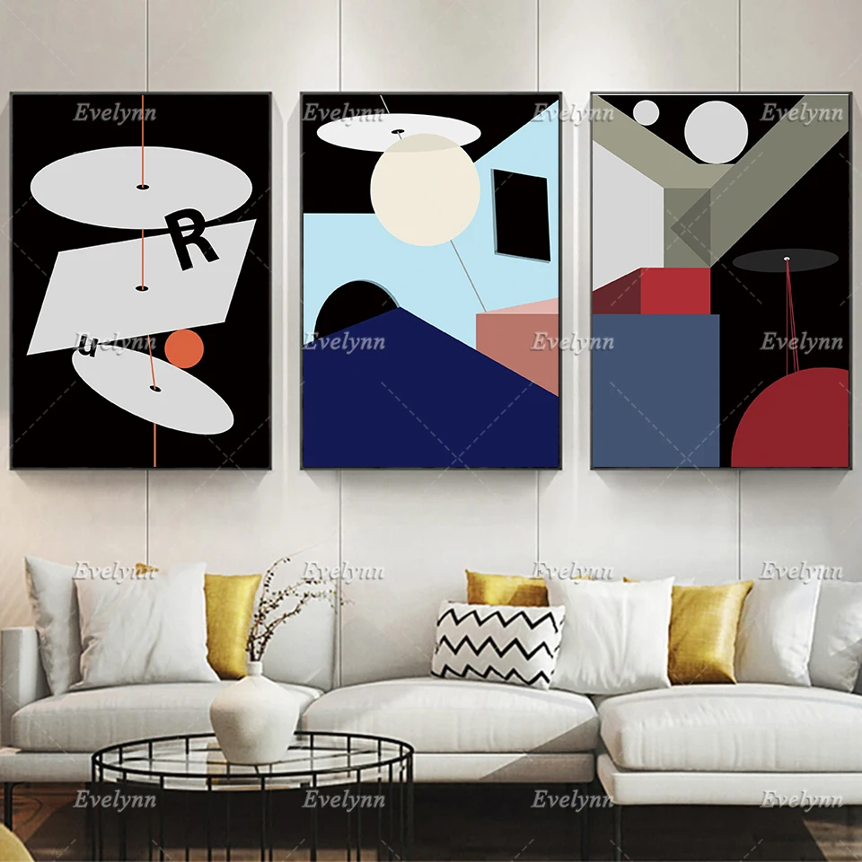 

Bauhaus Architecture Poster, Trendy Wall Art Prints, Abstract Art Home Decor Canvas Modern Living Room Decoration Unique Gift