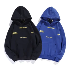 Streetwear Mens Hoodies Jesus Is King Kanye West Black Blue Pullovers Sweatshirts Hip Hop Fleece Hoodies Urban Clothes Women