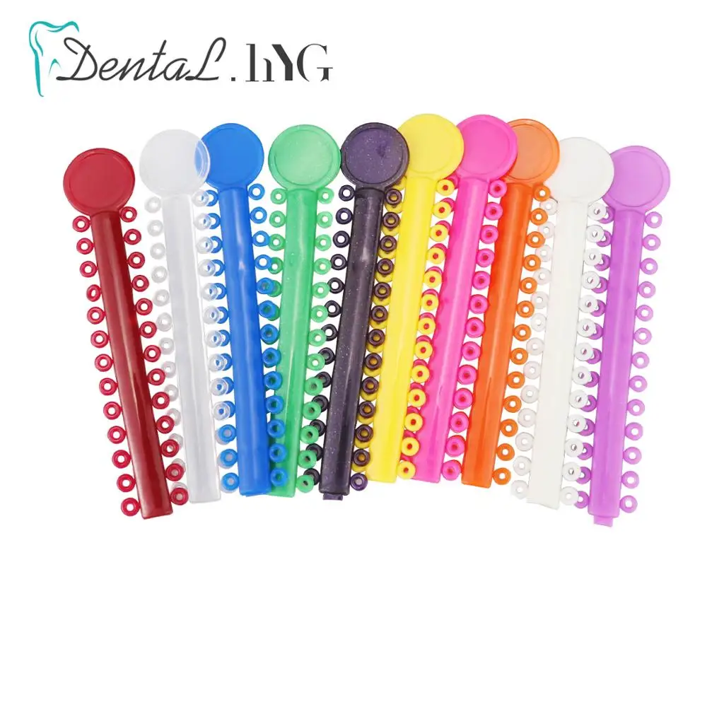 1Pack=1040PCS/40 Sticks Dental Orthodontics Ligature Ties Ortho Rubber Bands Oral Disposable Materials Dentist Tools For Teeth